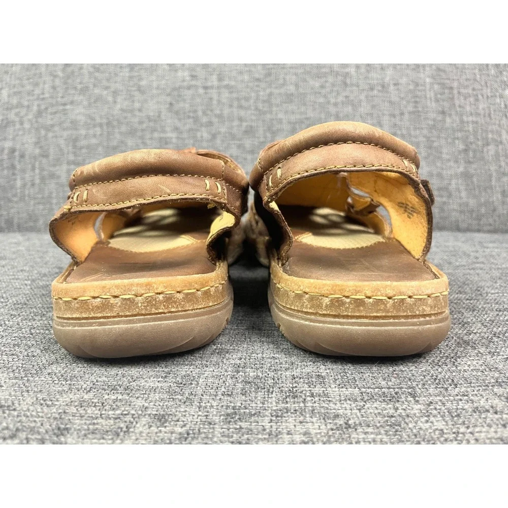 Born Cabot III Mens Brown Leather Fisherman Sandals Caged Closed Toe Size 11/44